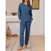 Ekouaer Womens Pajamas Set Knit Pjs Long Sleeve Lounge Set Soft Loungewear(Grayish Blue)