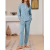 Ekouaer Womens Pajamas Set Knit Pjs Long Sleeve Lounge Set Soft Loungewear(Light Blue)