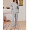 Ekouaer Womens Pajamas Set Knit Pjs Long Sleeve Lounge Set Soft Loungewear(Light Grey)