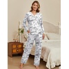 Ekouaer Womens Pajamas Sets 2 Piece PJs Long Sleeve Sleepwear Loungewear(Black Rabbit)