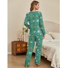 Ekouaer Womens Pajamas Sets 2 Piece PJs Long Sleeve Sleepwear Loungewear(Christmas Green Elf)