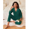 Ekouaer Womens Pajamas Sets 2 Piece PJs Long Sleeve Sleepwear Loungewear(Lake Green)