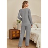 Ekouaer Womens Pajamas Sets 2 Piece PJs Long Sleeve Sleepwear Loungewear(Medium Grey)