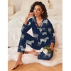 Ekouaer Womens Pajamas Sets 2 Piece PJs Long Sleeve Sleepwear Loungewear(Navy Zebra)