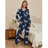 Ekouaer Womens Pajamas Sets 2 Piece PJs Long Sleeve Sleepwear Loungewear(Navy Zebra)