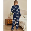 Ekouaer Womens Pajamas Sets 2 Piece PJs Long Sleeve Sleepwear Loungewear(Navy Zebra)