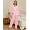 Ekouaer Womens Pajamas Sets 2 Piece PJs Long Sleeve Sleepwear Loungewear(Pink)