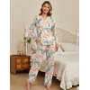 Ekouaer Womens Pajamas Sets 2 Piece PJs Long Sleeve Sleepwear Loungewear(Pink Forest)