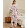 Ekouaer Womens Pajamas Sets 2 Piece PJs Long Sleeve Sleepwear Loungewear(Pink Tiger)