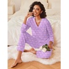 Ekouaer Womens Pajamas Sets 2 Piece PJs Long Sleeve Sleepwear Loungewear(Purple Lightning)