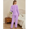 Ekouaer Womens Pajamas Sets 2 Piece PJs Long Sleeve Sleepwear Loungewear(Purple Lightning)
