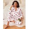 Ekouaer Womens Pajamas Sets 2 Piece PJs Long Sleeve Sleepwear Loungewear(Red Bow)