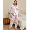 Ekouaer Womens Pajamas Sets 2 Piece PJs Long Sleeve Sleepwear Loungewear(Red Bow)