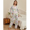 Ekouaer Womens Pajamas Sets 2 Piece PJs Long Sleeve Sleepwear Loungewear(White Animals)