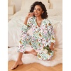 Ekouaer Womens Pajamas Sets 2 Piece PJs Long Sleeve Sleepwear Loungewear(White Animals)