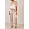 Ekouaer Women’s Satin Silky Pajama Set 2 Piece V Neck Silk Pjs with Pocket(Champagne)