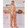 Ekouaer Women’s Satin Silky Pajama Set 2 Piece V Neck Silk Pjs with Pocket(Halloween Orange)