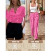 Ekouaer Women’s Satin Silky Pajama Set 2 Piece V Neck Silk Pjs with Pocket(Pink Leopard)