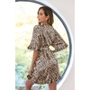 Ekouaer Womens Silk Robe Short Satin Kimono Bathrobe Bridesmaid Sleepwear(Leopard Print)