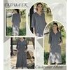 Ekouaer Zipper Robes for Women 3/4 Sleeve Bathrobe Lightweight House Coats(Deep Gray)