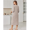 Ekouaer Zipper Robes for Women 3/4 Sleeve Bathrobe Lightweight House Coats(Khaki)