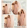 Ekouaer Zipper Robes for Women 3/4 Sleeve Bathrobe Lightweight House Coats(Light Pink)