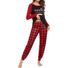 Ekouaer Christmas Pajamas for Women Cute Print Long Sleeve Pj Lounge Set(A-pattern1_plaid)