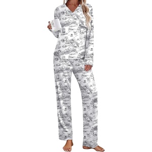 Ekouaer Womens Pajamas Sets 2 Piece PJs Long Sleeve Sleepwear Loungewear(Black Rabbit)