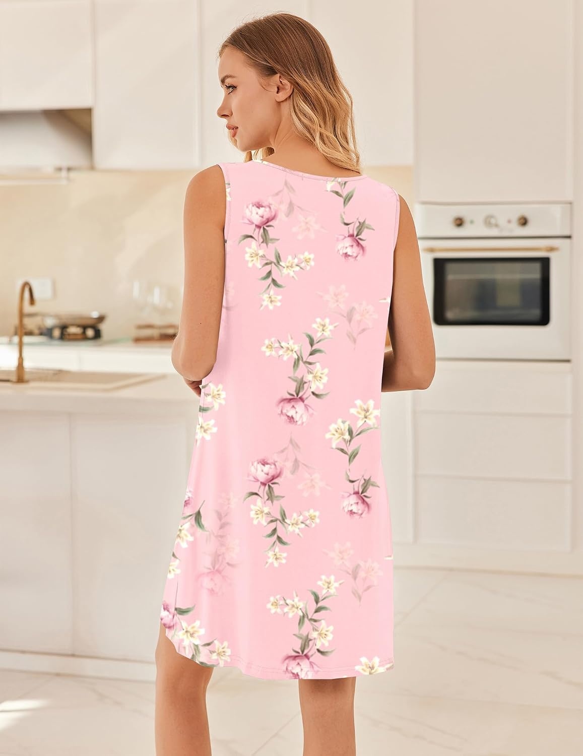 image:imageEkouaer Nightgowns for Women Sleeveless Sleep Shirt Tank V Neck Night GownLily Elegance