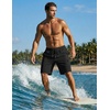 Ekouaer 9 Inch Mens Swim Trunks with Compression Liner 2 in 1 Board Shorts(Black)