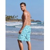 Ekouaer 9 Inch Mens Swim Trunks with Compression Liner 2 in 1 Board Shorts(Light Blue – Whales)