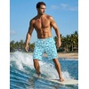 Ekouaer 9 Inch Mens Swim Trunks with Compression Liner 2 in 1 Board Shorts(Light Blue – Whales)