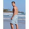 Ekouaer 9 Inch Mens Swim Trunks with Compression Liner 2 in 1 Board Shorts(Plant Leaves)