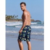 Ekouaer 9 Inch Mens Swim Trunks with Compression Liner 2 in 1 Board Shorts(Sunglass Pineapple)