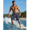 Ekouaer 9 Inch Mens Swim Trunks with Compression Liner 2 in 1 Board Shorts(Tropical Leaves Orange)