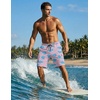 Ekouaer 9 Inch Mens Swim Trunks with Compression Liner 2 in 1 Board Shorts(Turtle Pink)