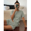 Ekouaer Cute Pajama Sets for Women Summer Short Sleeve Lounge Sets S-XXL(Green)