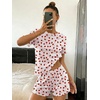 Ekouaer Cute Pajama Sets for Women Summer Short Sleeve Lounge Sets S-XXL(Strawberry)