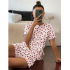 Ekouaer Cute Pajama Sets for Women Summer Short Sleeve Lounge Sets S-XXL(Strawberry)