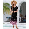 Ekouaer Long Nightgowns for Women 3 Pack House Dress Plus Size Moo Moos(Black/Black Floral/Light Purple)