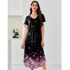 Ekouaer Long Nightgowns for Women 3 Pack House Dress Plus Size Moo Moos(Black/Black Floral/Light Purple)