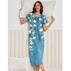Ekouaer Long Nightgowns for Women 3 Pack House Dress Plus Size Moo Moos(Black/Blue Floral/Leopard)