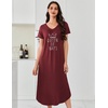 Ekouaer Long Nightgowns for Women 3 Pack House Dress Plus Size Moo Moos(Black/Blue Green/Wine Red Print)