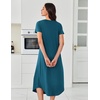 Ekouaer Long Nightgowns for Women 3 Pack House Dress Plus Size Moo Moos(Black/Blue Green/Wine Red Print)