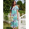 Ekouaer Long Nightgowns for Women 3 Pack House Dress Plus Size Moo Moos(Black/Blue/Blue Floral)