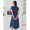 Ekouaer Long Nightgowns for Women 3 Pack House Dress Plus Size Moo Moos(Black/Blue/Purple)