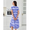 Ekouaer Long Nightgowns for Women 3 Pack House Dress Plus Size Moo Moos(Black/Blue/White Blue Striped)