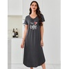 Ekouaer Long Nightgowns for Women 3 Pack House Dress Plus Size Moo Moos(Black/Grey Print/Purple)