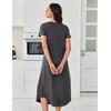 Ekouaer Long Nightgowns for Women 3 Pack House Dress Plus Size Moo Moos(Black/Grey/Black Butterfly)