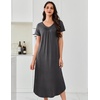 Ekouaer Long Nightgowns for Women 3 Pack House Dress Plus Size Moo Moos(Black/Grey/Black Butterfly)